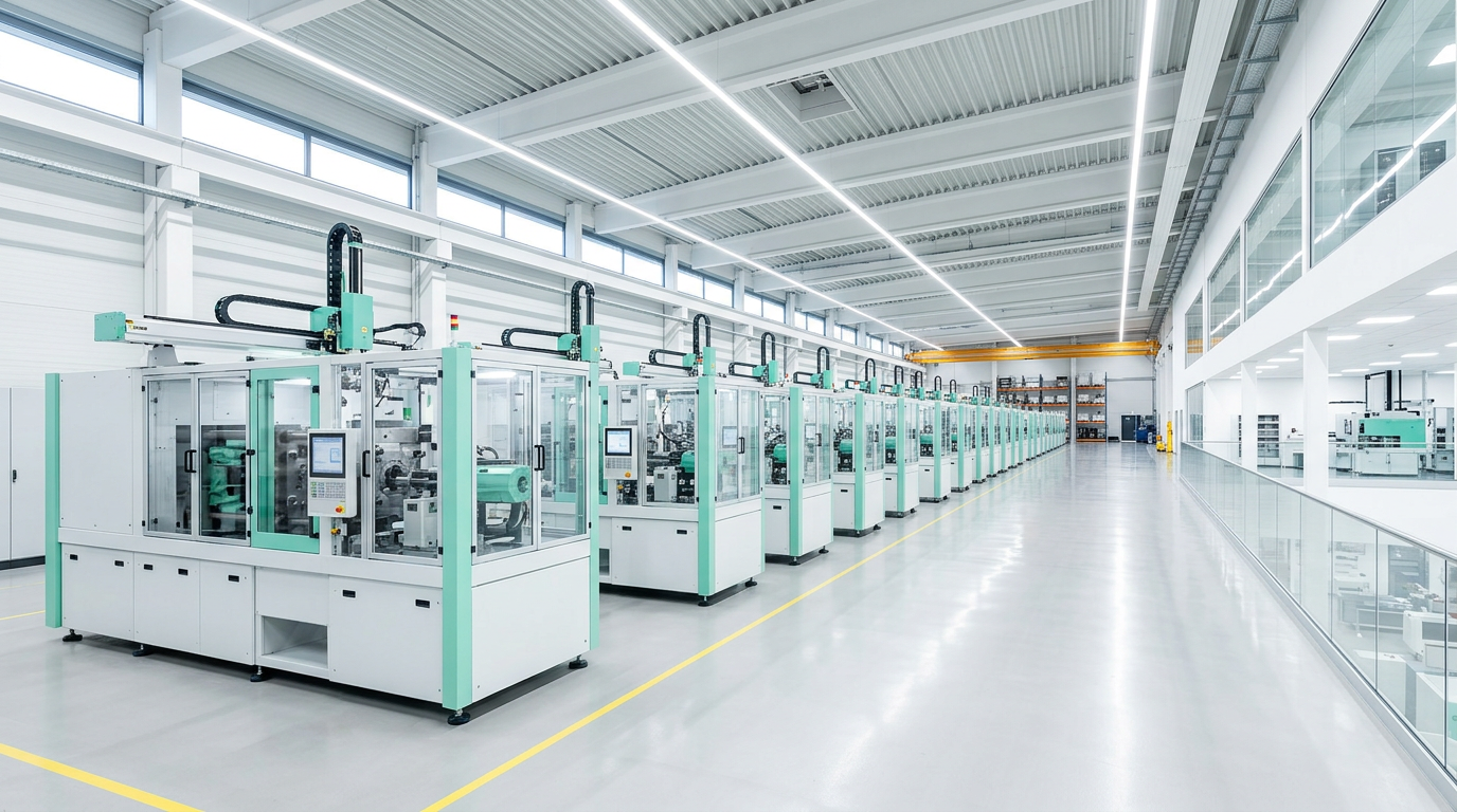 通透明亮、设备整齐排列的现代化生产车间